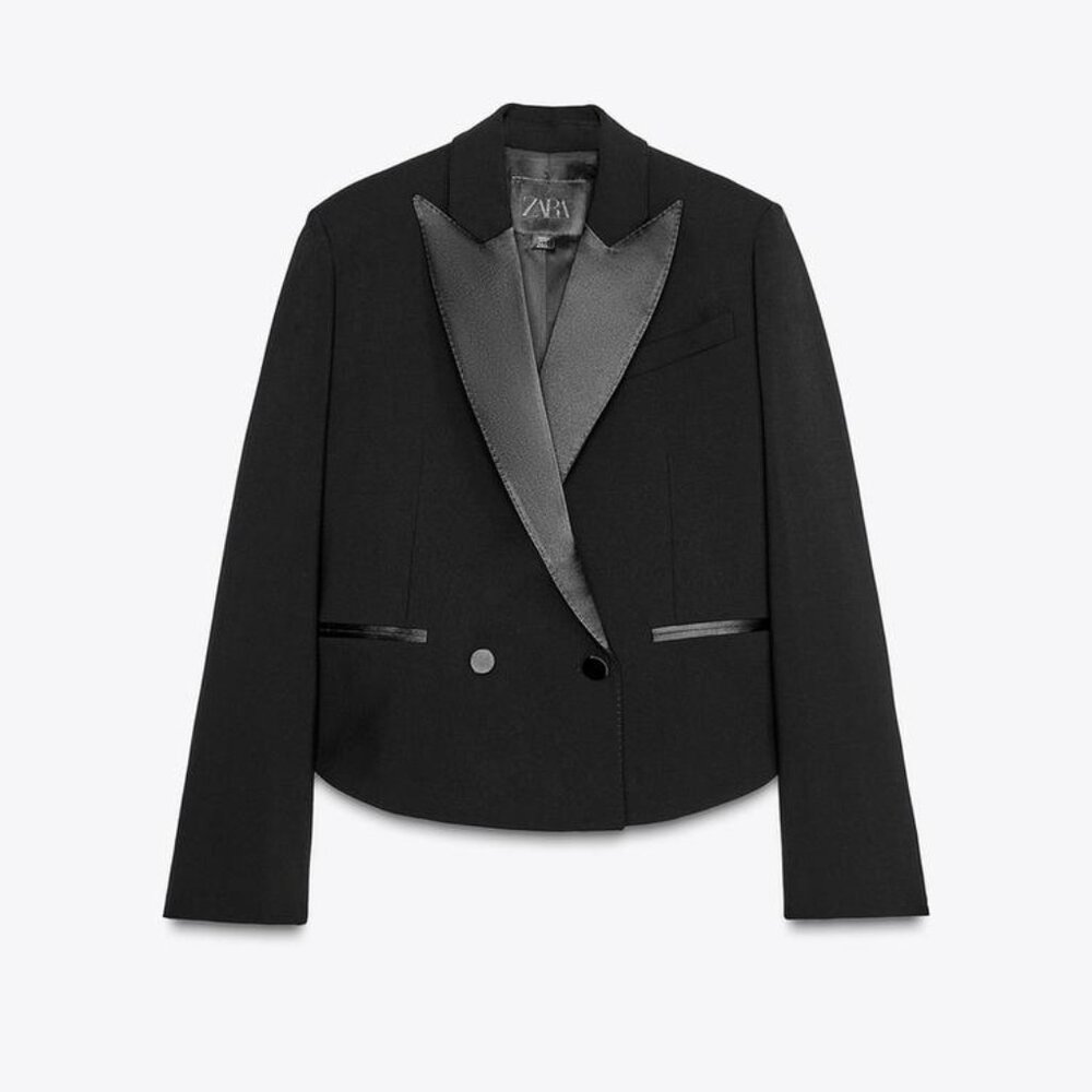 ZARA LIMITED EDITION ZW COLLECTION DOUBLE-BREASTED WOOL BLAZER, XS, NWT